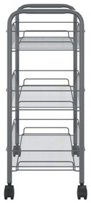 vidaXL Τρόλεϊ Κουζίνας 3 Επιπέδων Γκρι 46 x 26 x 64 εκ. Σιδερένιο
