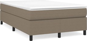 vidaXL Κρεβάτι Boxspring με Στρώμα Taupe 120x190 εκ. Υφασμάτινο