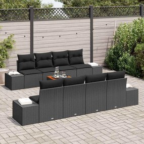 vidaXL Σετ Καναπέ Κήπου 7 pcs Μαύρο