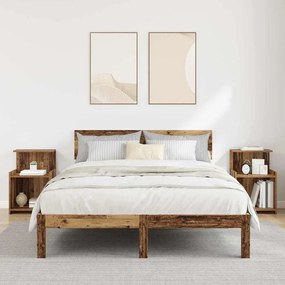 vidaXL Κομοδίνα - Πακέτο 2 - Παλιό Ξύλο - 40 x 35 x 60 εκ. - Επεξεργασμένο Ξύλο