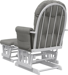 vidaXL Πολυθρόνα Relax Ανοιχτό Γκρι Υφασμάτινη με Σκαμπό
