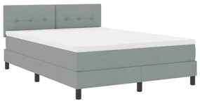 vidaXL Κρεβάτι box spring με στρώμα Ανοιχτό γκρι 140 x 190 cm ύφασμα