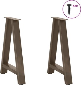 vidaXL Πόδια Τραπεζαρίας Σχήματος Α 2 τεμ. 50x(72-73) εκ. Ατσάλι