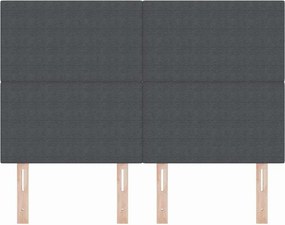 vidaXL Κεφαλάρι Σκούρο Γκρι 160 cm Υφασμάτινο Κορντουρά