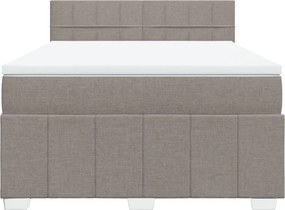 vidaXL Κρεβάτι Boxspring με Στρώμα Taupe 140x200 εκ. Υφασμάτινο