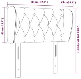 Κεφαλάρι με Πτερύγια Σκούρο Πράσινο 83x23x78/88 εκ. Βελούδινο - Πράσινο