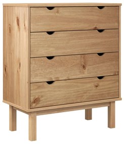 vidaXL Συρταριέρα OTTA Γκρι 76,5 x 39,5 x 90 εκ. από Μασίφ Ξύλο Πεύκου