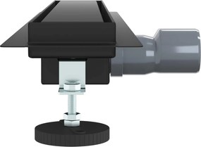 vidaXL 2 σε 1 εκροή ντους Μαύρο 50 cm Ανοξείδωτο Ατσάλι 304