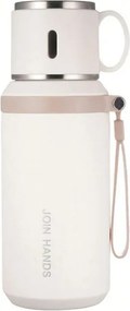 Φορητό παγούρι-θερμός με κούπα - 650ml - 954149 - White