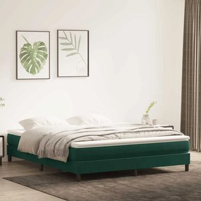 vidaXL Box Spring Κρεβάτι χωρίς στρώμα Σκούρο πράσινο 180x220 cm