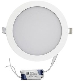 Adeleq Led Φωτιστικό Ψευδοροφής Αλουμινίου Στρογγυλό 18W 4000K 120ο Λευκό 21-018101
