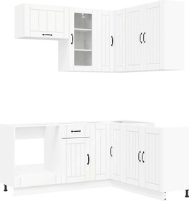 vidaXL Μονάδα κουζίνας LUCCA 8 pcs Λευκό Επεξεργασμένο Ξύλο