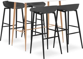 vidaXL Σετ Επίπλων Μπαρ 5 Τεμαχίων Λευκό / Γκρι