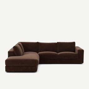 Γωνιακός καναπές από βελούδινο chenille ύφασμα, Skander