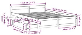 ΣΚΕΛΕΤΟΣ ΚΡΕΒ. ΧΩΡΙΣ ΣΤΡΩΜΑ ΛΕΥΚΟ 140X190 ΕΚ ΜΑΣΙΦ ΠΕΥΚΟ 3301681