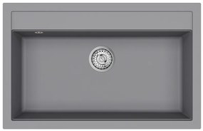 Helika Quadro SQQ 103 Ένθετος Γρανιτένιος Νεροχύτης Μ79.5xΠ50.5cm Γκρί