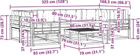 vidaXL Σειρά Καναπέ Εξωτερικού με μαξιλάρι 5 pcs Λευκό και Μπεζ