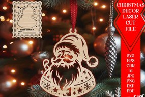 Σετ των 3 Intra απο ξύλο plywood 3mm-4mm πάχος Χριστουγεννιάτικο στολίδι με κάρτα C Δίασταση 8x8 cm INTRAFABR-107930585