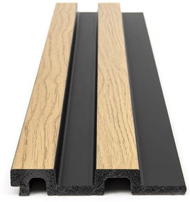 PS PANEL  ΜΕ 3D ΠΗΧΑΚΙΑ F4 RESIDENCE 21/122 mm  NAT.OAK/BLACK NewPlan