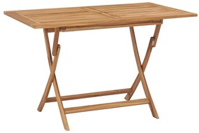 vidaXL Τραπέζι Κήπου Πτυσσόμενο 120 x 70 x 75 εκ. από Μασίφ Ξύλο Teak