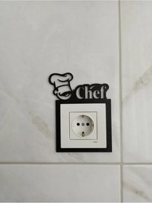 Stewehome Ξύλινη κορνίζα πρίζας κουζίνας Μαύρο