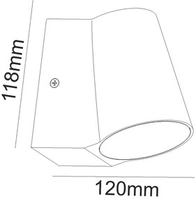 LED COB WALL LUMINAIRE 6W 400LM 100° 230V AC 3.000K DARK GREY CRI80 IP54 30.000HRS - Αλουμίνιο - LG0509G