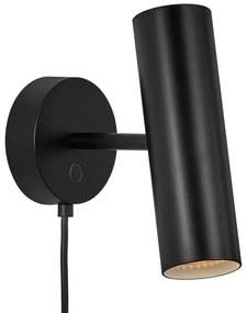 Απλίκα Φωτιστικό Τοίχου 1xGU10 Reading Light Κινητό Αμπαζούρ Mib DFTP -61681003-Μαύρο 61681003