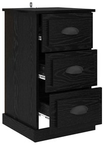 vidaXL Κομοδίνο Μαύρη Οξυά 39 x 39 x 67,5 εκ. Επεξεργασμένο ξύλο