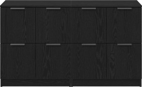 vidaXL Πλαϊνό γραφείο 2 pcs Μαύρη Οξυά 60 x 30 x 70 εκ.
