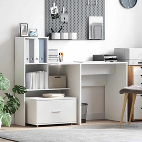 vidaXL Ντουλάπι με Συρτάρια με τροχούς Λευκό 55 x 45 x 31 εκ