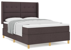 vidaXL Κρεβάτι Box Spring με Στρώμα Σκούρο Καφέ 160x200 εκ. Υλικό