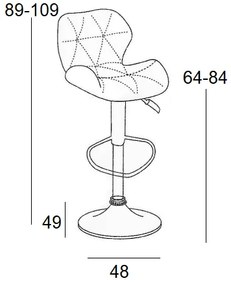 BAR91 BLACK PUΣKAMΠO ΜΕ ΑΜΟΡΤΙΣΕΡ 39X39X60-81/80-101εκ. (Σετ 2 ΤΕΜ)