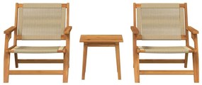 vidaXL Κήπου Καρέκλες με Τραπέζι 3 pcs Μπεζ Στερεό Ξύλο Ακακίας