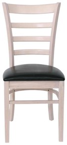 Καρέκλα Naturale-L White Wash/PU Μαύρο 42x50x91cm (Σετ 2 ΤΕΜ)