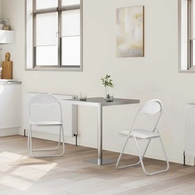 vidaXL Πτυσσόμενη Καρέκλα 2 pcs Λευκό και Γκρι 48 x 43,5 x 81 εκ.