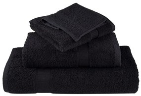 vidaXL Πετσέτες Μπάνιου Premium SOLUND 2 τεμ. Μαύρες 100x150 εκ. 600 γρ./μ²