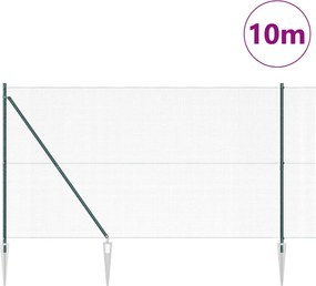 vidaXL Συρματόπλεγμα με ακίδες Χάλυβας και PVC Πράσινο Δίχτυ