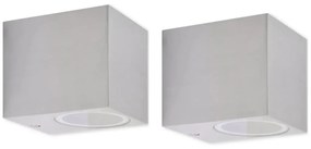 vidaXL Φωτιστικά Εξωτερικού Χώρου Τοίχου Κύβος 2 τεμ.