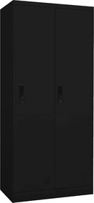 vidaXL Ντουλάπα Μαύρη 80 x 50 x 180 εκ. Ατσάλινη