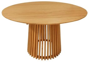Τραπεζαρία Elaiza-Kenda σετ 5τεμ teak ξύλο σε φυσική-μπεζ απόχρωση Φ120x75εκ 120x120x75 εκ.