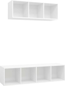 vidaXL Έπιπλα Τηλεόρασης Σετ 2 Τεμαχίων Λευκό από Μοριοσανίδα