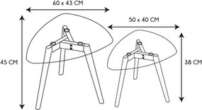ΤΡΑΠΕΖΆΚΙΑ ΣΑΛΟΝΙΟΎ GLASS NESTING TABLES X2 HD3212