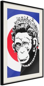 Αφίσα - Banksy: Monkey Queen - 20x30 - Μαύρο - Με πασπαρτού