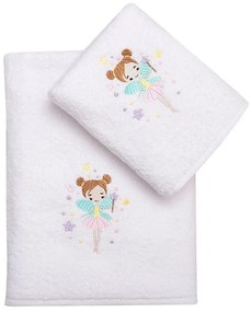 Πετσέτες Παιδικές Iris (Σετ 2τμχ) White-Pink Anna Riska Towels Set 70x140cm 100% Βαμβάκι