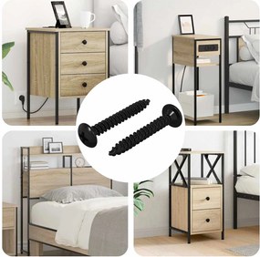 vidaXL Καρφί Χτυπήματος 2 pcs Μαύρο M4 x 28 mm Ατσάλι