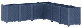 vidaXL Ζαρντινιέρα Κήπου Μπλε Γκρι 160x160x53 εκ. Πολυπροπυλένιο