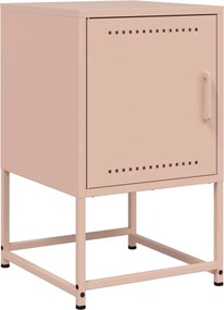 vidaXL Κομοδίνα 2 τεμ. Ροζ 36x39x60,5 εκ. από Χάλυβα