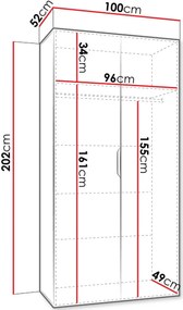 Ντουλάπα Malaga plus δίφυλλη-Artisan