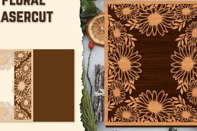 Intra απο ξύλο plywood  Χρώμα wenge 3mm-4mm πάχος - Κορνίζα Photo Floral Lasercut Δίασταση 20x25 cm INTRAFABR-79757476