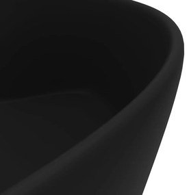Νιπτήρας Πολυτελής με Υπερχείλιση Μαύρο Ματ 36x13 εκ. Κεραμικός - Μαύρο